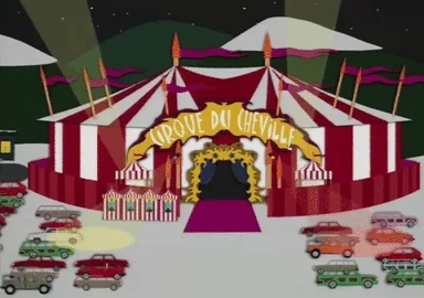 circus tent cars GIF