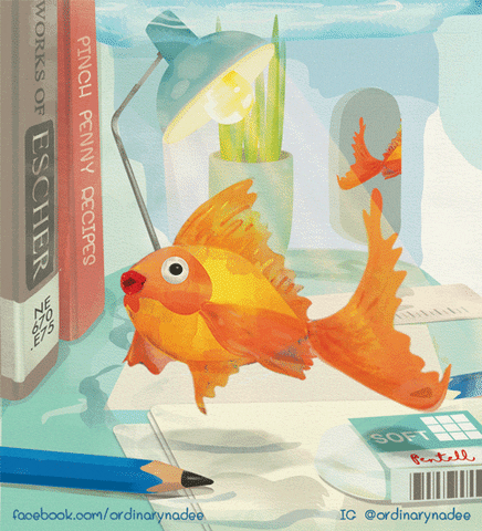 Illustration Swimming GIF by Ordinary Nadee