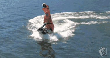 ctrexpope t-rex jet ski water ski t-rex water skis GIF