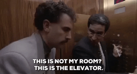 Sacha Baron Cohen Elevator GIF - Find & Share on GIPHY