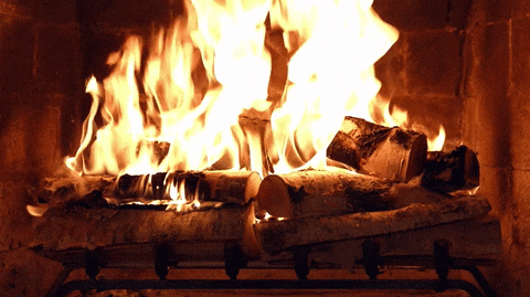 cozy fireplace log fire