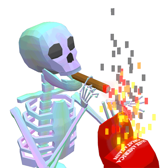 jjjjjohn fire skeleton maga cigar GIF