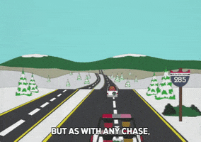 chasing car chase GIF by South Park 