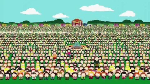 large crowd brown noise GIF by South Park