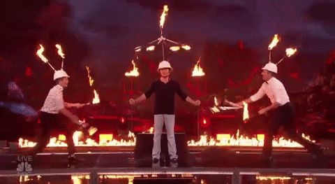 Simon Cowell Fire Juggling GIF by America's Got Talent - Find & Share on GIPHY