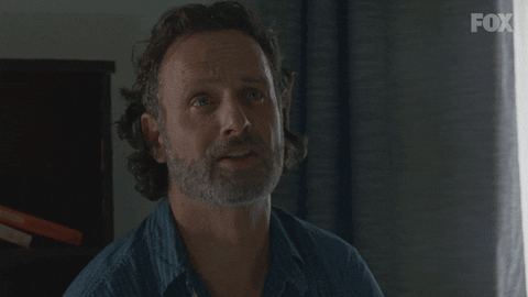 Gif of Rick Grimes from The Walking Dead saying "this is how we live now."