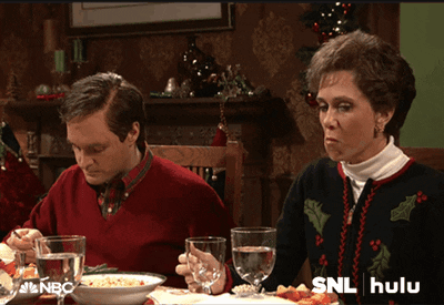 Saturday Night Live Christmas Dinner GIF by HULU - Find & Share on GIPHY