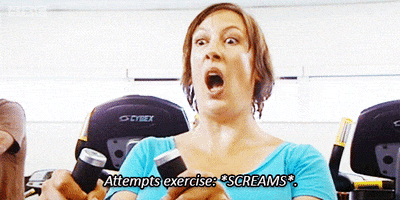 working out miranda hart GIF by BBC