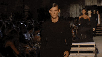 black suit nyfw 2015 GIF by Glamour