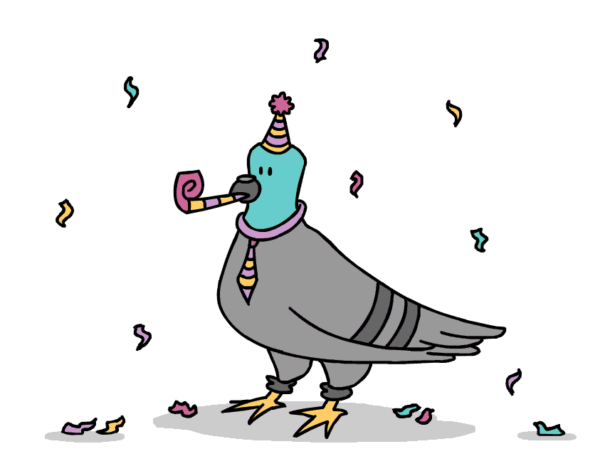 Party Pigeon GIF by Caroline Director - Find & Share on GIPHY