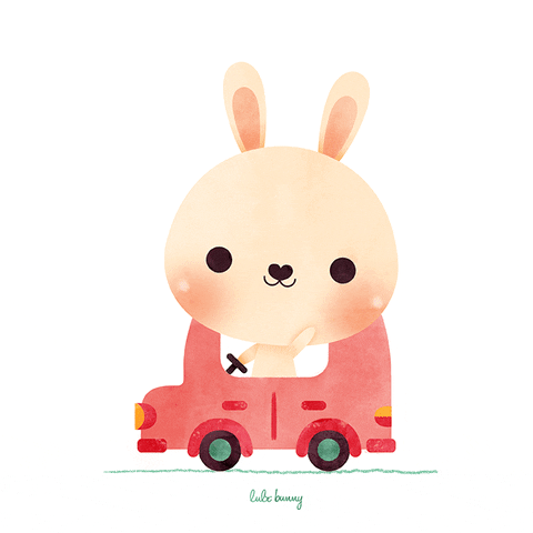 Driving On My Way GIF by Luli Bunny - Find & Share on GIPHY