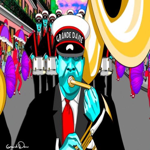 grandedame psychedelic new orleans mardi gras psychedelic art GIF