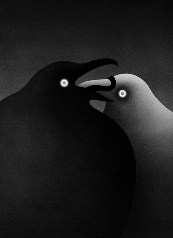 black and white hug GIF by Yi Pan