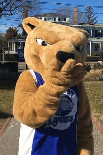 mascot laughing GIF by Wheaton College (MA)