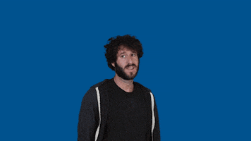 Celebrity gif. Rapper and comedian Lil Dicky pointing and accusing someone. Text, "It was her."