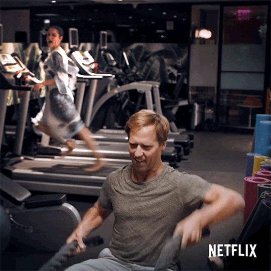 friends from college gym GIF by NETFLIX