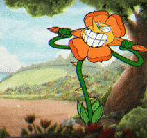 studioMDHR flower morph cuphead GIF