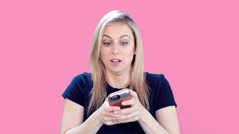 Iliza text chat texting maniacal GIF