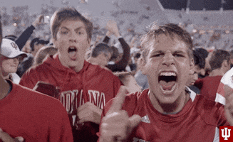 Yelling College Sports GIF by Indiana Hoosiers