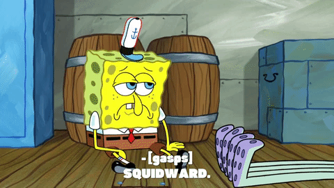 Spongebob Squidward Sticker - Spongebob Squidward Sad - Discover & Share  GIFs
