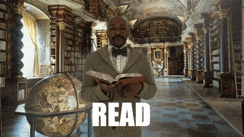 read the library is open GIF by Robert E Blackmon