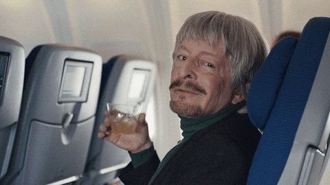 airplane movie gif drinking