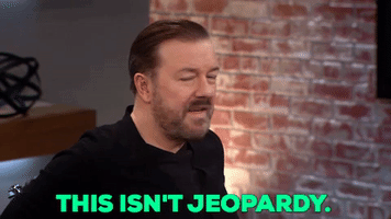 ricky gervais jeopardy GIF by ABC Network