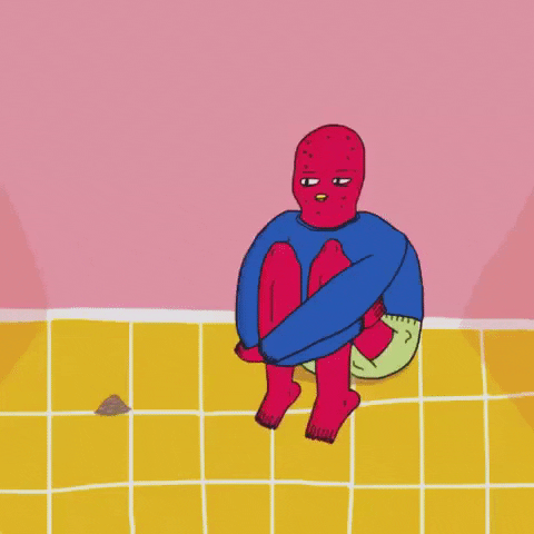 Pink Sitting GIF by Meditative Raisin