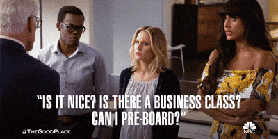 is there a business class GIF by The Good Place