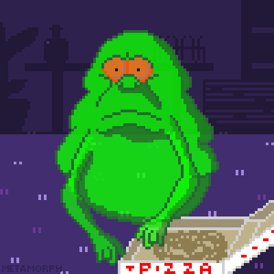 MET4MORPH pixel green pizza pixel art GIF
