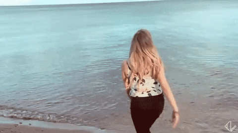 Much beach waves chill peaceful GIF