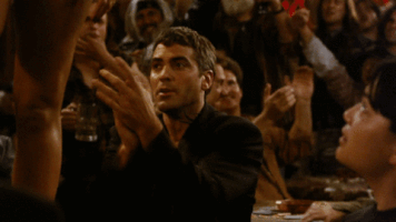 george clooney clapping GIF by MIRAMAX