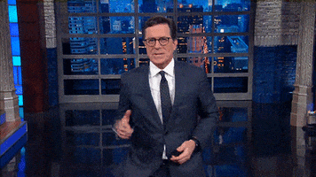 stephen colbert finger guns GIF by The Late Show With Stephen Colbert