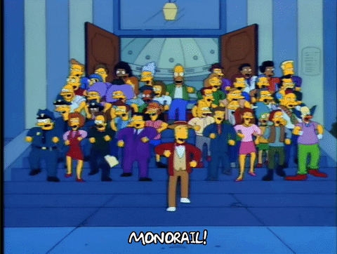 Resultado de imagen de monorail simpsons gif
