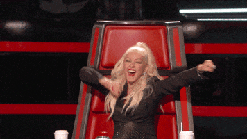 thevoice excited yes christina aguilera yay