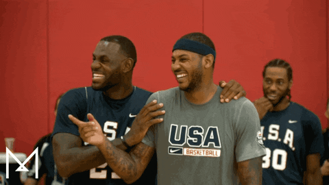 Lebron James Laughing GIF by Carmelo Anthony - Find & Share on GIPHY