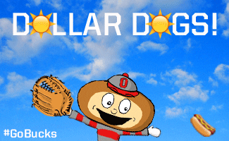 dollar hotdogs buckeyes brutus GIF by Ohio State Athletics