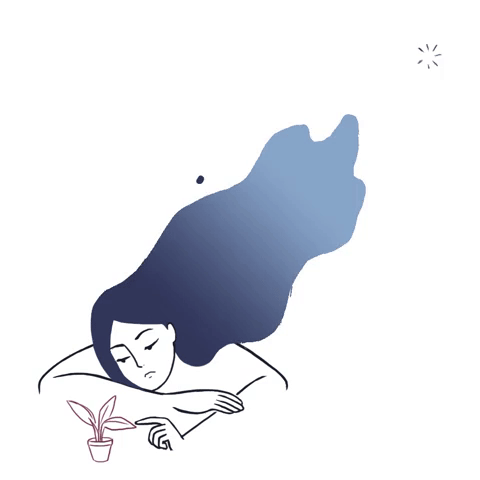 annimative girl sad blue mood GIF