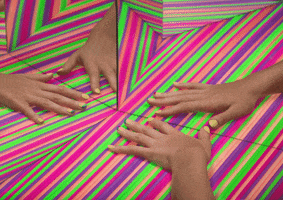 valeriearcheno pink psychedelic colors hands GIF