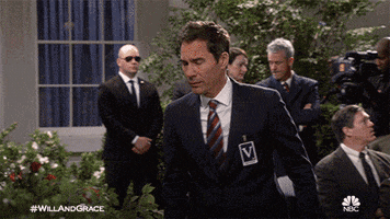 Chasing Debra Messing GIF by Will & Grace