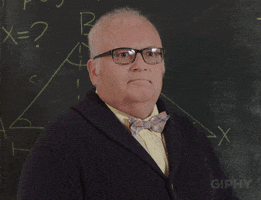 Teacher making a funny face.