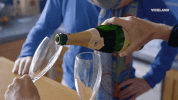 champagne drinking GIF by GAYCATION with Ellen Page and Ian Daniel