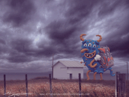 alfonsolourido illustration monster adventure cinemagraph GIF