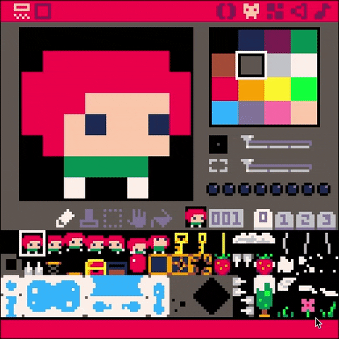 fabean sprites pico-8 sprite editing GIF
