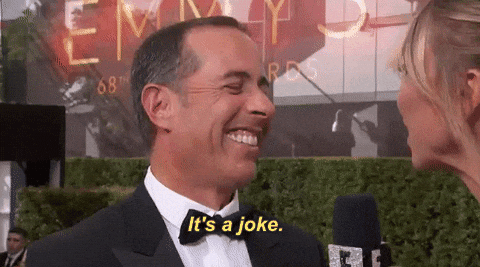 jerry seinfeld its a joke GIF by E! - jerry seinfeld its a joke GIF by E!