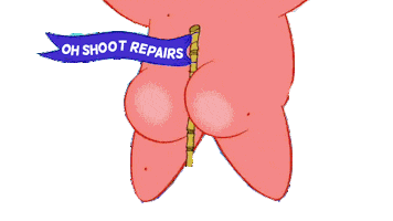 Patrick Ohshoot Sticker by Oh Shoot Repairs
