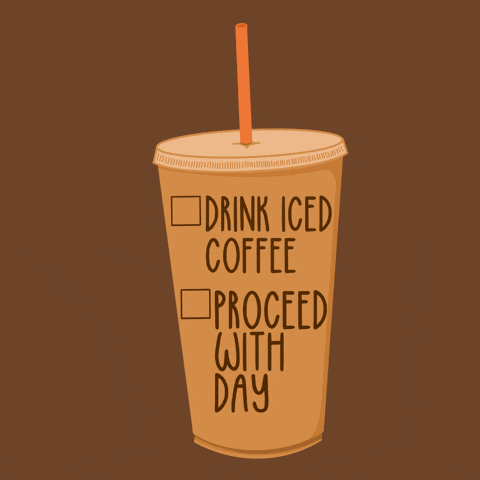iced coffee cartoon