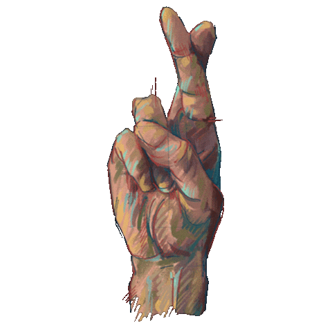 Fingers Crossed Good Luck Sticker