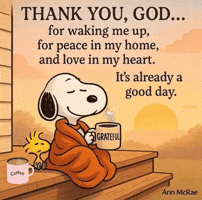 Snoopy Goodmorning Coffee GIF