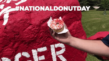 the rock national donut day GIF by University of Calgary
